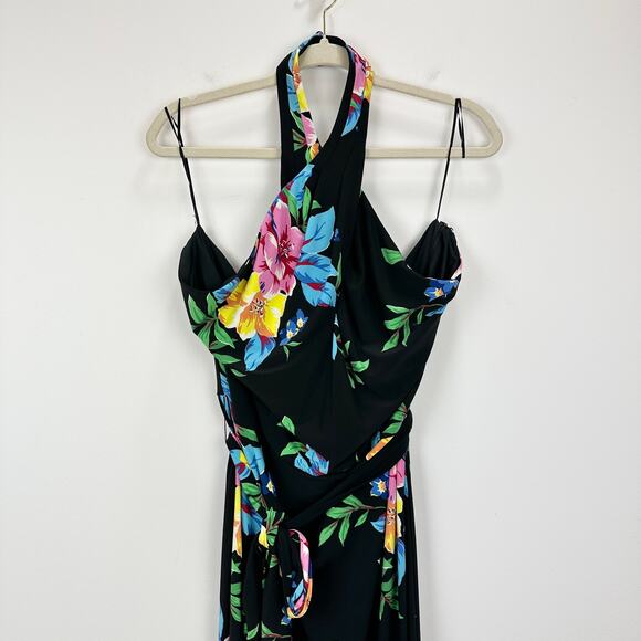 Lauren Ralph Lauren Floral Halter Dress Knee Length Stretch Jersey US 18 NWT - Picture 7 of 16
